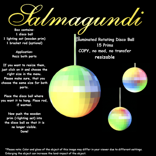 Illuminated Rotating Disco Ball