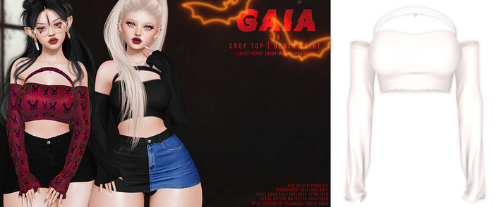 Gaia - sia crop top - white