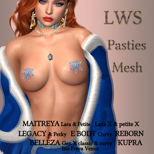 "LWS" Pasties - Mesh SNOWFLAKES # 1