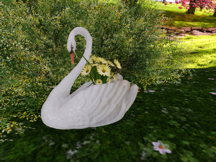 Swan with Daisies in Yellow (rare)