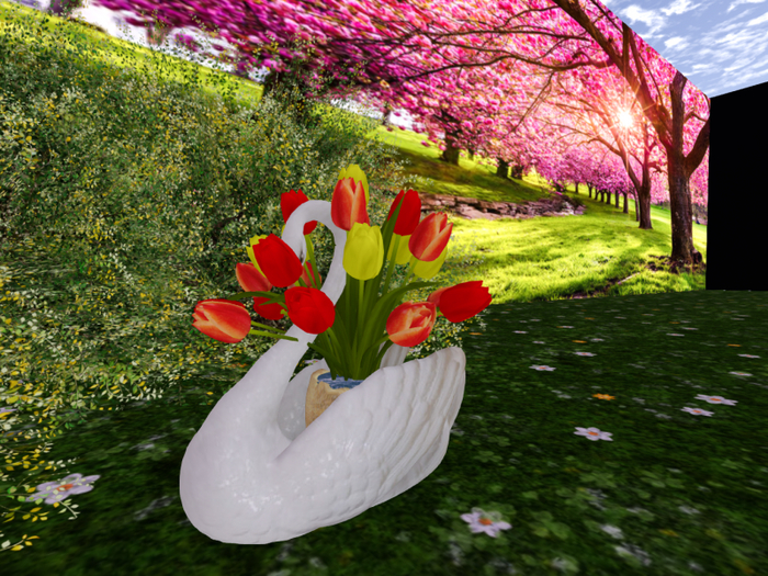 Swan 1 with Tulips Red/Yellow