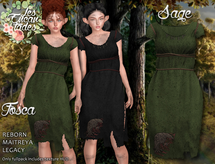 *LE* Fosca Sage - Medieval ragged tunic