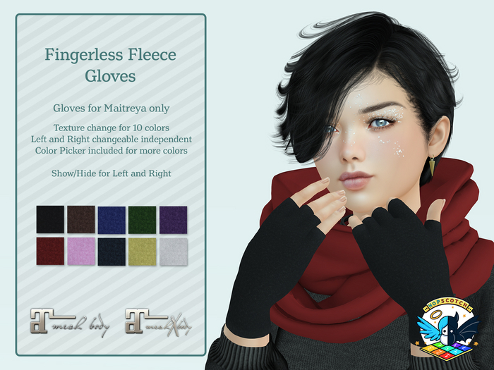 *~*HopScotch*~* Fingerless Fleece Gloves