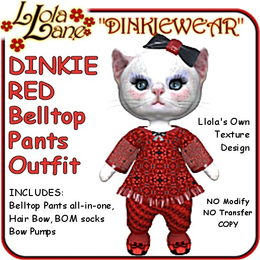 dinkie tiny DINKIEWEAR red BELL TOP/PANTS Outfit