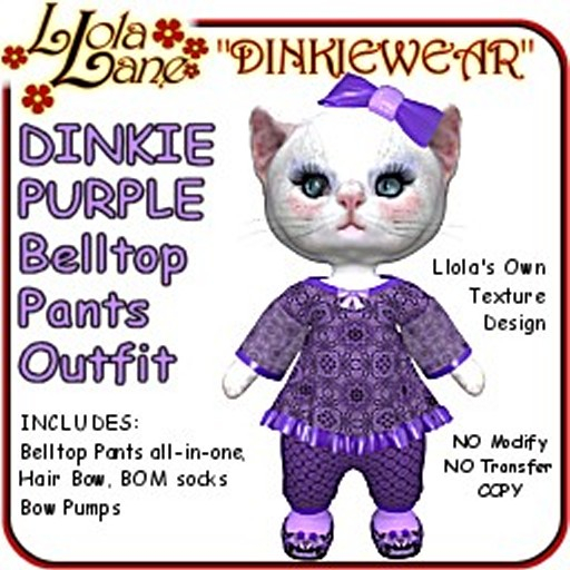dinkie tiny DINKIEWEAR purple BELL TOP/PANTS Outfit