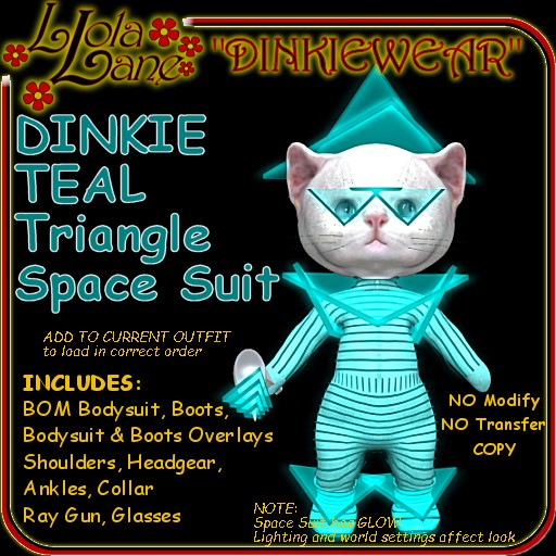 dinkie tiny DINKIEWEAR teal TRIANGLE SPACE SUIT OUTFIT