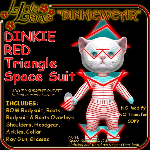 dinkie tiny DINKIEWEAR red TRIANGLE SPACE SUIT OUTFIT