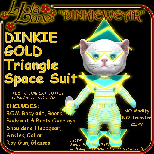 dinkie tiny DINKIEWEAR gold TRIANGLE SPACE SUIT OUTFIT