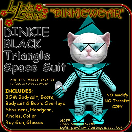 dinkie tiny DINKIEWEAR black TRIANGLE SPACE SUIT OUTFIT