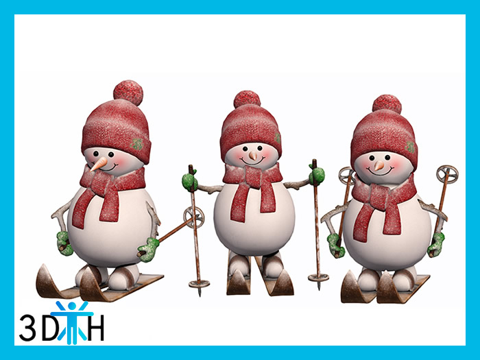 Second Life Marketplace - 3DH Snowmen Ski Trio Full Perm Mesh