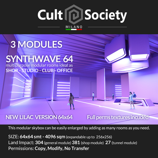 Synthwave modular sky rooms 64 Lilac