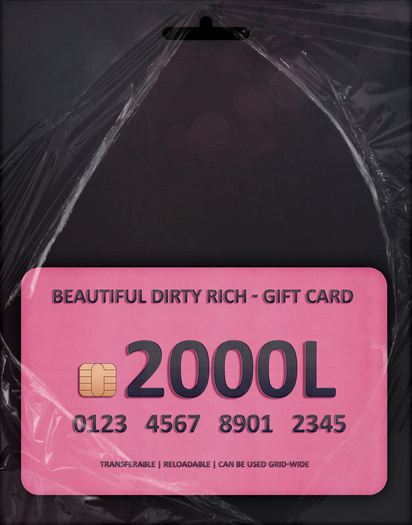 *B.D.R.* Gift Card L$2000