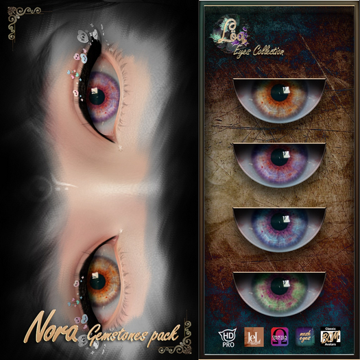 Loa - Nora Eyes ~Lelutka/HDPro/OMEGA/Mesh/BOM~ *Gemstones* demo