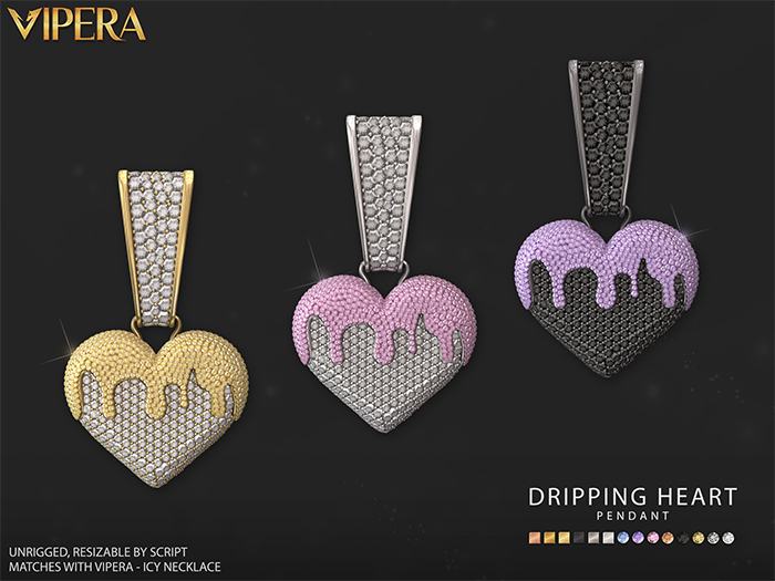 [VIPERA] Dripping Heart Pendant