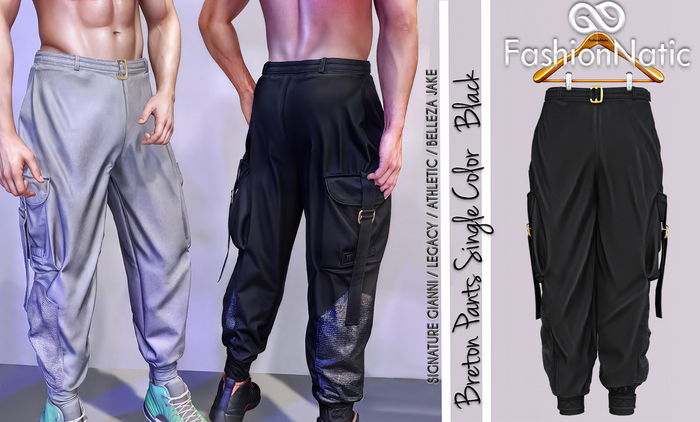 Pants Breton Black - Signature Gianni, Belleza Jake, Legacy, Athletic - FashionNatic