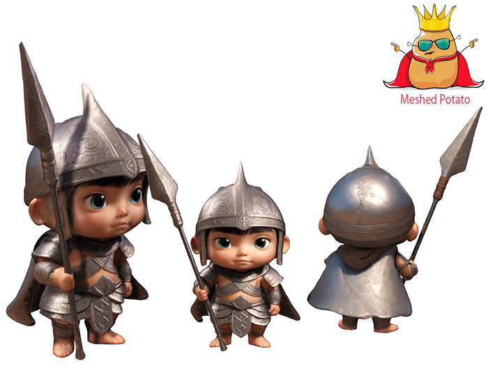 Meshed Potato - Chibi Warrior Full Perm