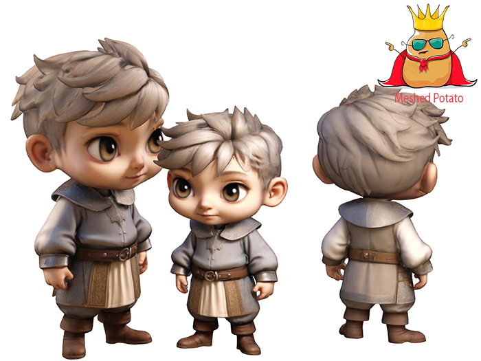 Meshed Potato - Chibi Boy Medieval  Full Perm