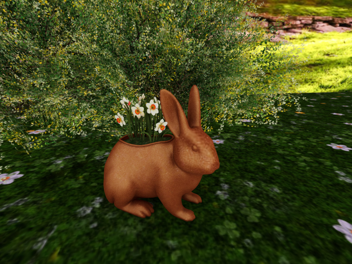 Rabbit Brown with Daffodils White 