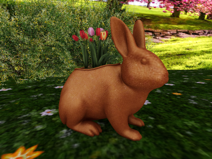 Rabbit Brown with Tulips Tricolor