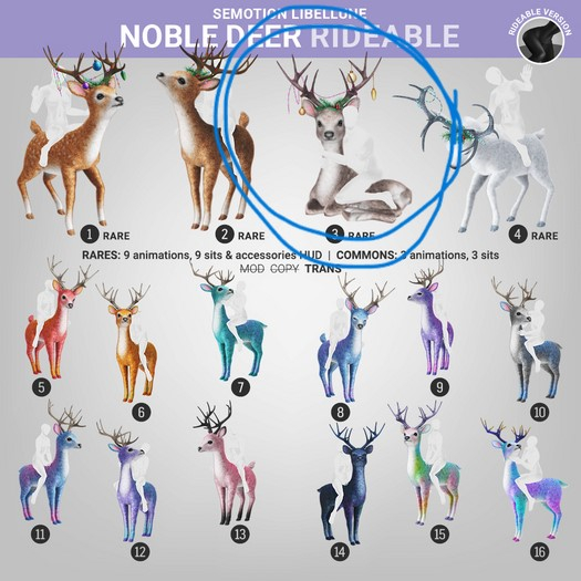3. SEmotion Libellune Noble Deer Rideable RARE