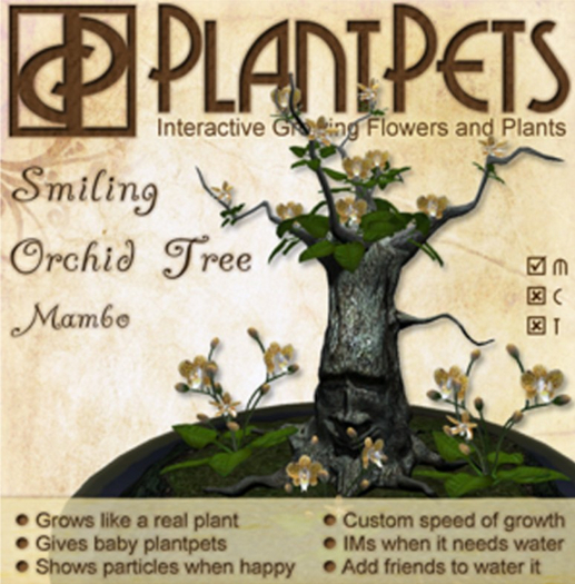 Second Life Marketplace - PlantPet Seed [Smiling Orchid Tree *Mambo*]