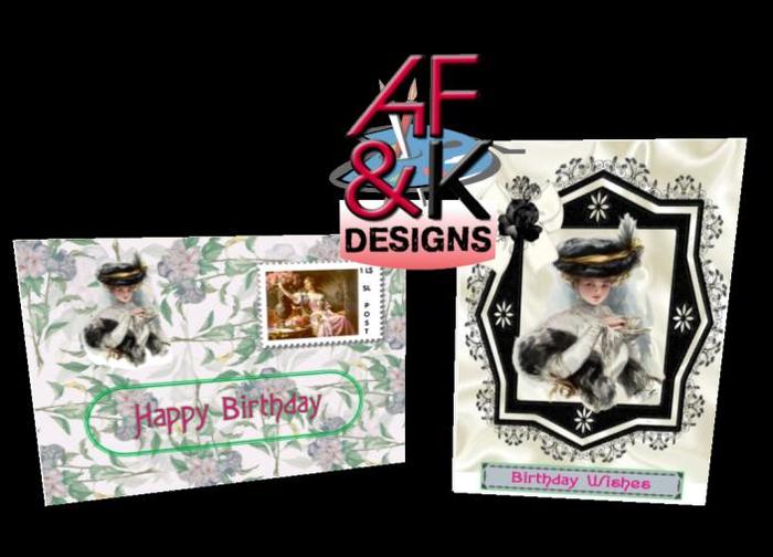 AF&K Designs - Birthday Lady  Greeting Card