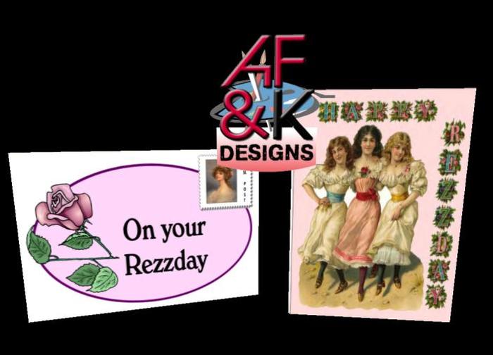 AF&K Designs - Victorian Rezzday  Greeting Card