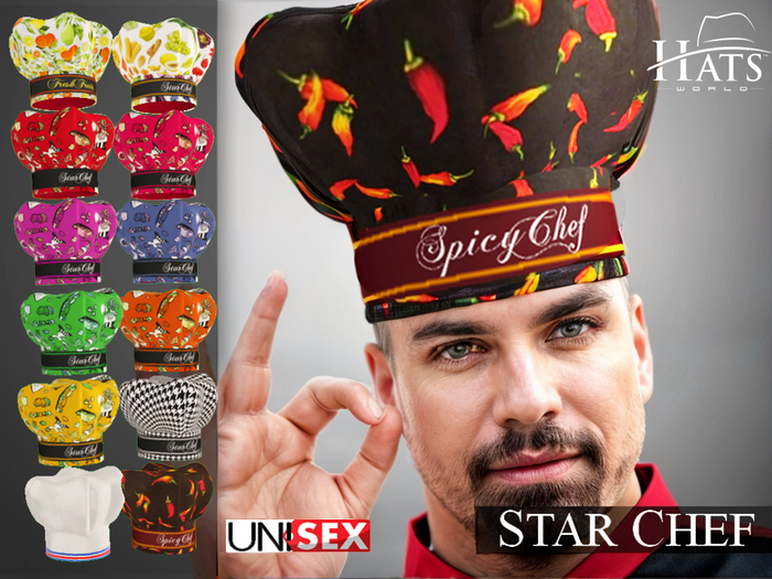[HW] STAR CHEF UNISEX HATS FAT PACK