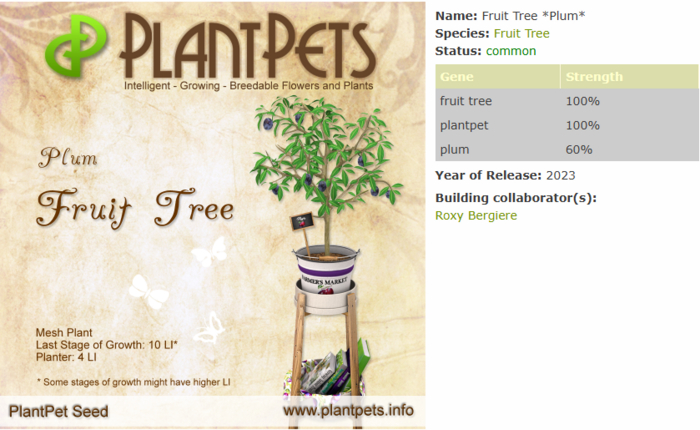 PlantPet Seed [Fruit Tree *Plum*]