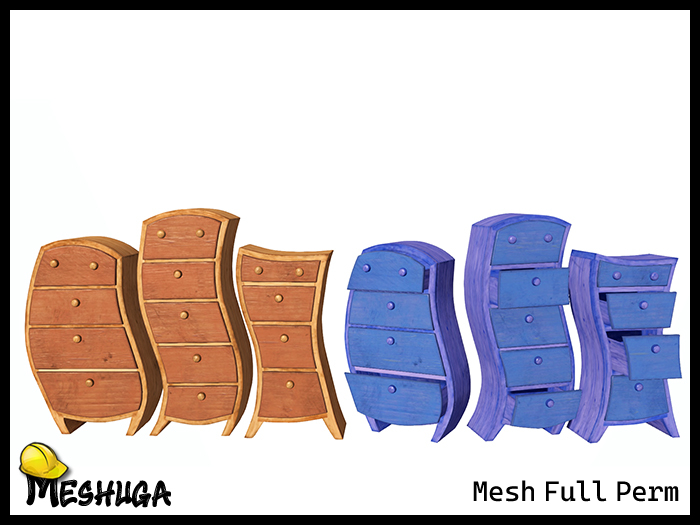 Second Life Marketplace - Meshuga Fun Furniture - Drawers Set FULL PERM ...