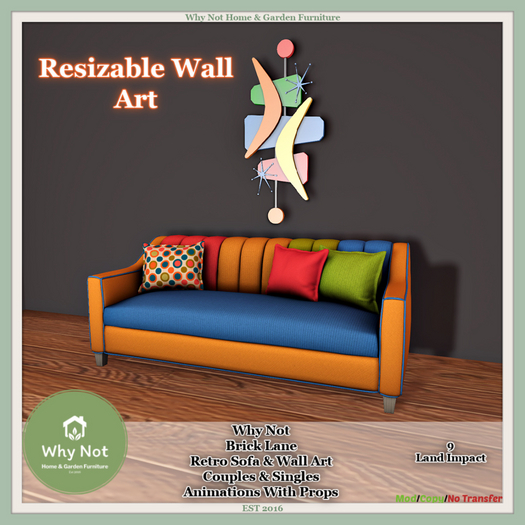 Why Not - Brick Lane Retro Sofa & Wall Art-Boxed