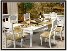 Dinner Party Dining Set for 6: Ivory French Cabriole