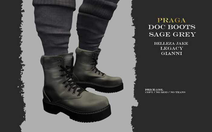 Praga Doc Boots - Sage Grey