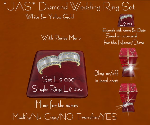 *JAS* Diamond Wedding Ring Set