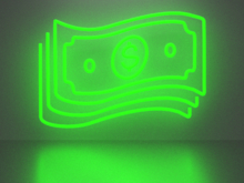 Money 2 neon sign Full Permission