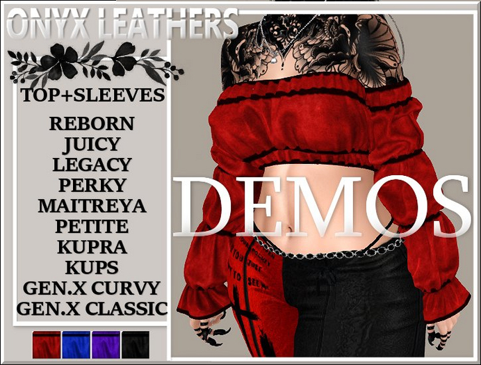Demos for Gothic Top with Matching Sleeves