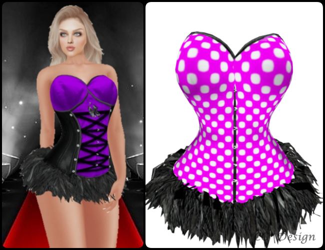 (103) *CC* Lydia Corset with Feather Skirt Purple