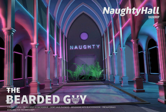 Naughty Hall Backdrop - The Bearded Guy