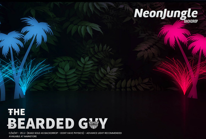 Neon Jungle Backdrop - The Bearded Guy