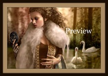 Fantasy Girl Swan - Beautiful Fantasy Art (scripted - resize and brightness/with shadow)
