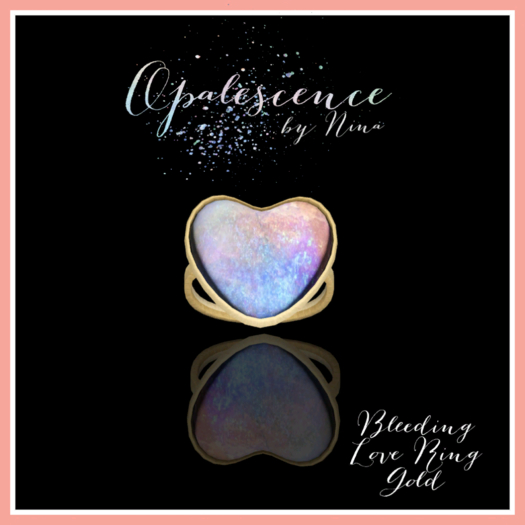 Bleeding Love Pink Opal Ring Gold