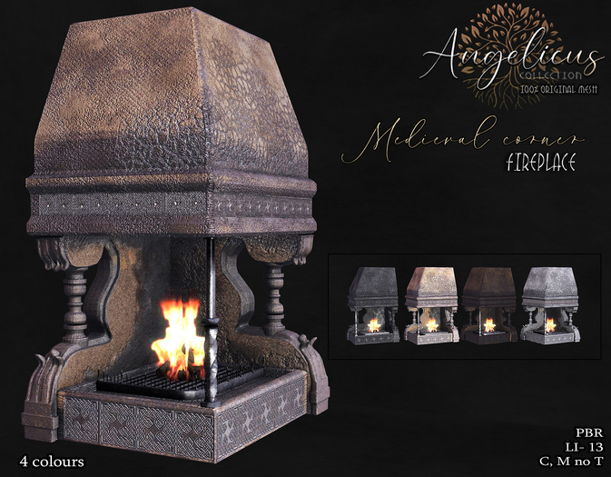 .AngelicUs. Medieval corner fireplace 