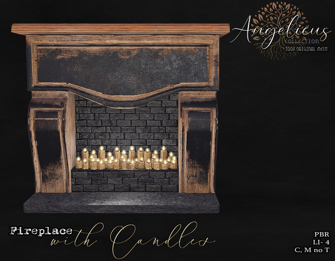 .AngelicUs. Fireplace with candles (Unpacker) ADD