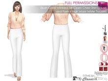Full Perm Light Coral Blouse White Pants Summer Outfit for Maitreya 5.3 LaraX Ebody Reborn Legacy Belleza Slink Tonic