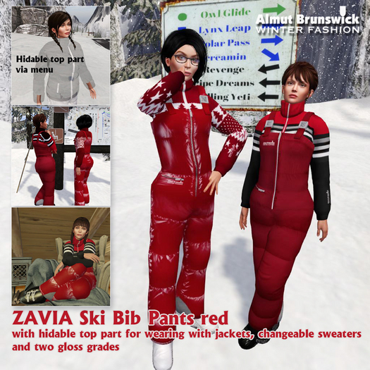 Almut Brunswick ZAVIA bib pants red