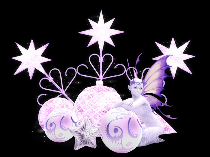 MC Christmas Stars Ornament Centerpiece Purple