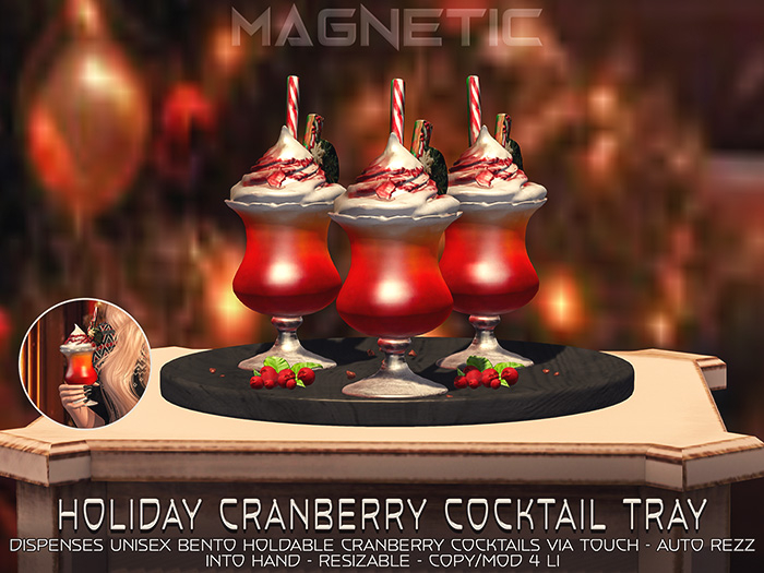 Magnetic - Holiday Cranberry Cocktail Tray