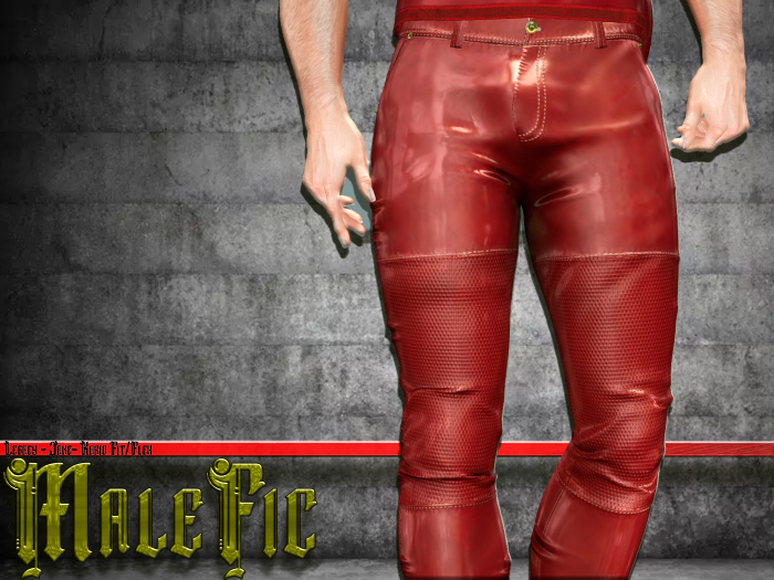 !!MaleFic Love Plastic Pant- RED