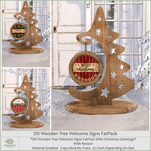 DD Wooden Tree Welcome Signs Fatpack