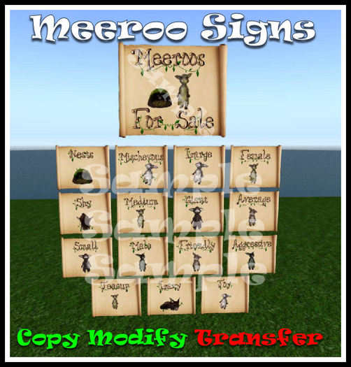 *TLD* Meeroos Sign Pack